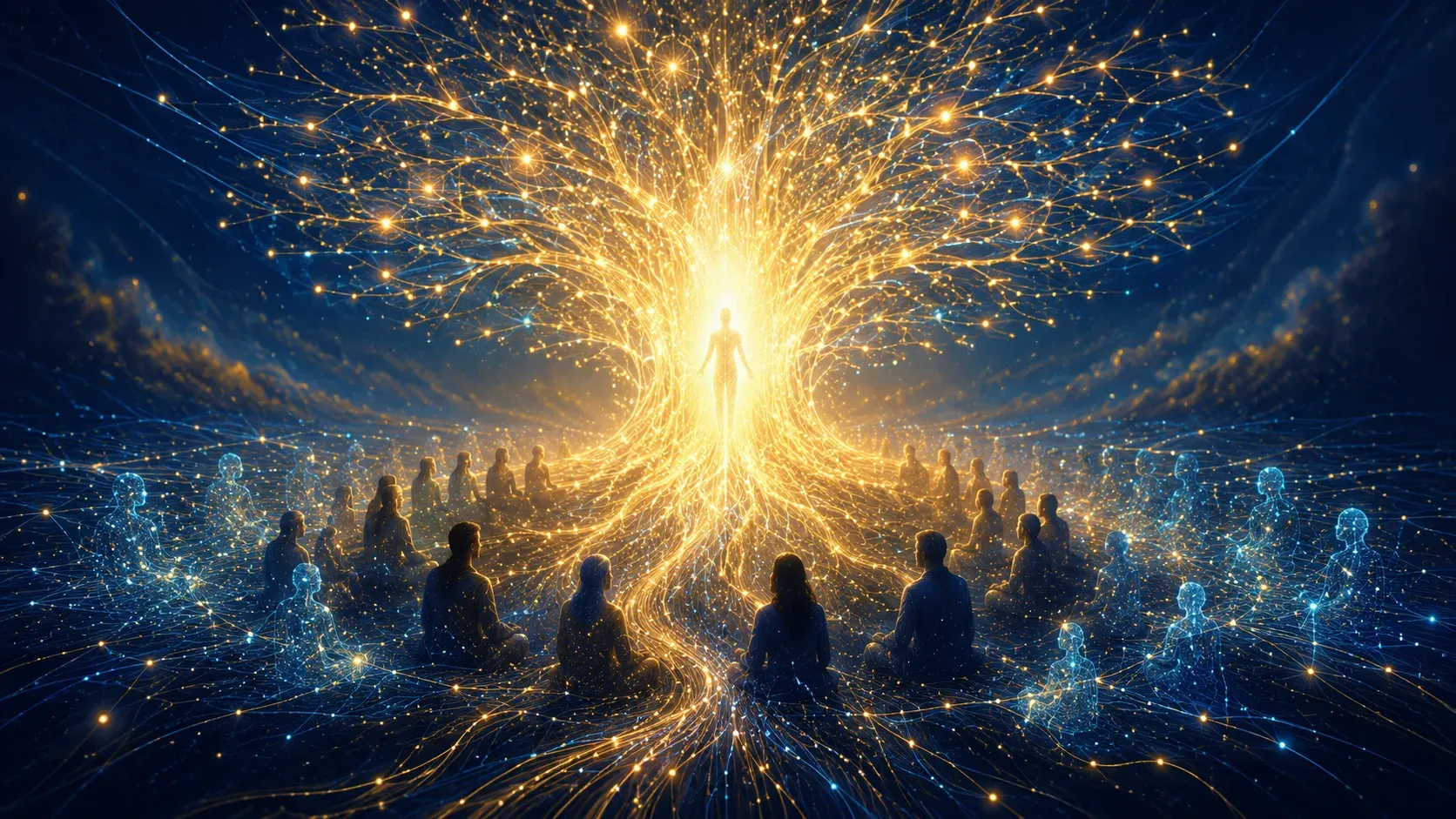 Árbol luminoso que une a una comunidad