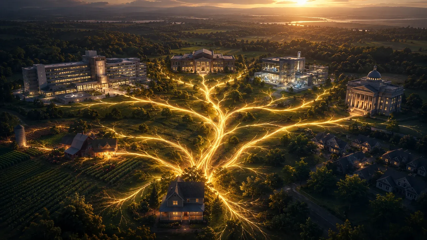 Raíces de luz conectan una comunidad y un territorio